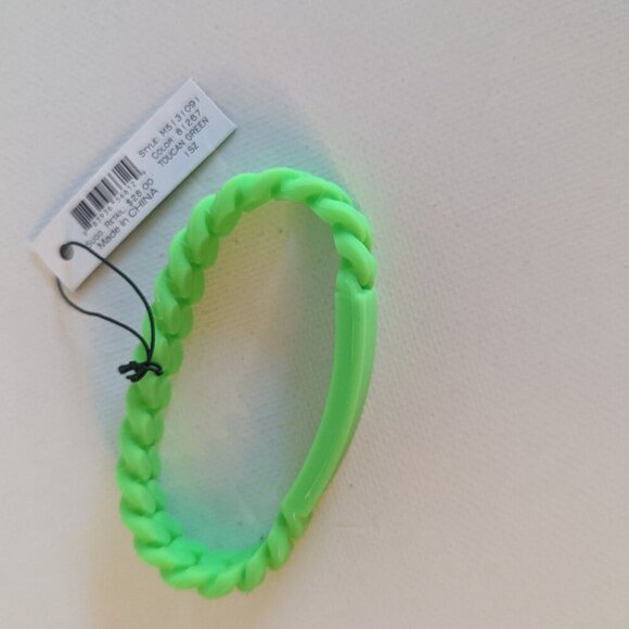 NWT Marc by Marc Jacobs Silicone Rubber Braided Bracelet Designer Toucan Green - Picture 5 of 6